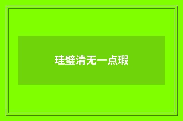 珪璧清无一点瑕