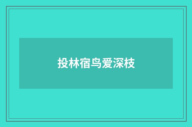 投林宿鸟爱深枝