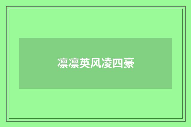 凛凛英风凌四豪