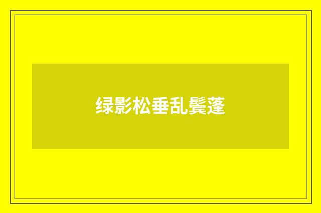 绿影松垂乱鬓蓬