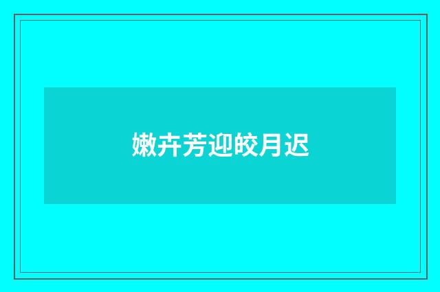 嫩卉芳迎皎月迟
