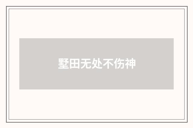墅田无处不伤神