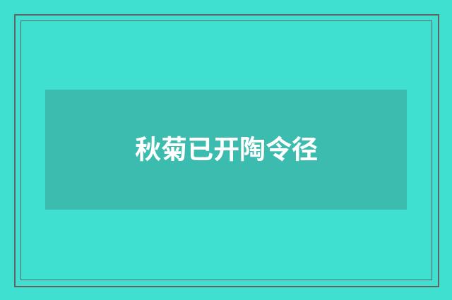 秋菊已开陶令径