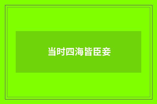当时四海皆臣妾