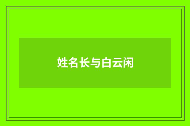 姓名长与白云闲