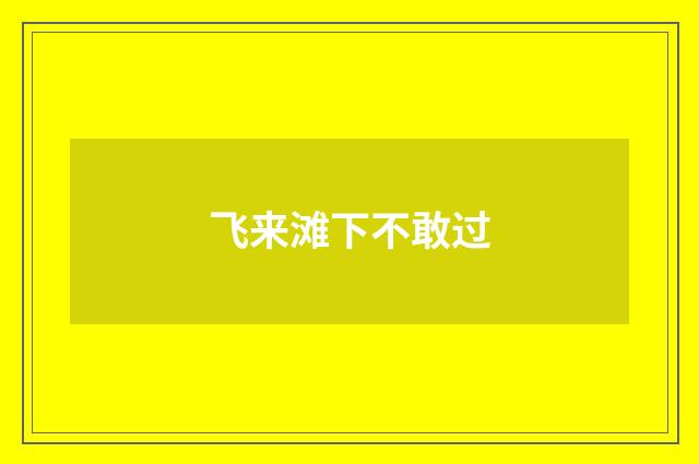 飞来滩下不敢过