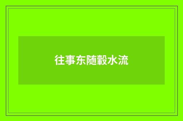 往事东随轂水流