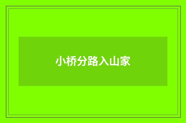 小桥分路入山家