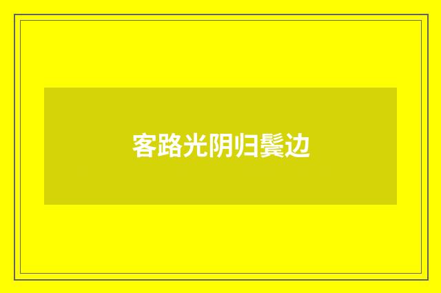 客路光阴归鬓边