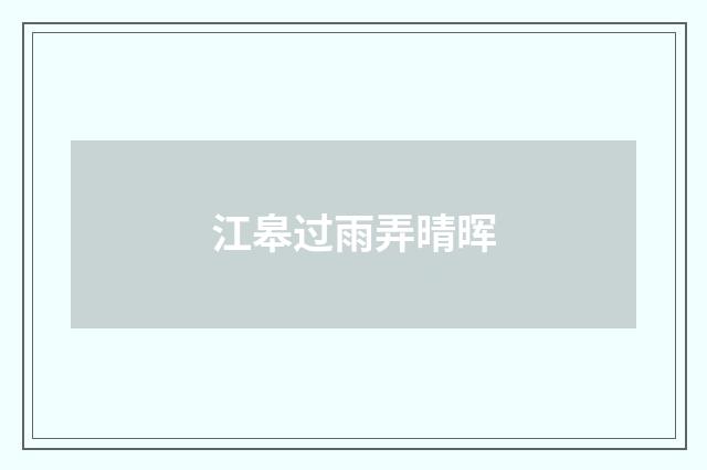 江皋过雨弄晴晖