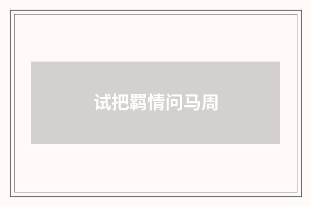 试把羁情问马周
