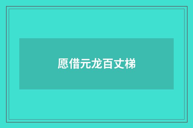 愿借元龙百丈梯