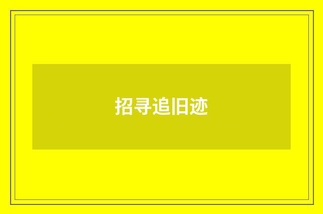 招寻追旧迹