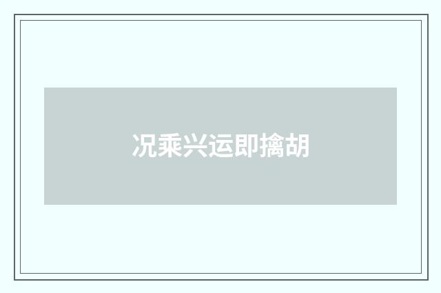 况乘兴运即擒胡
