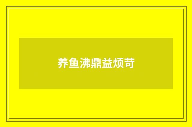 养鱼沸鼎益烦苛