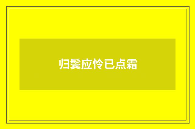 归鬓应怜已点霜