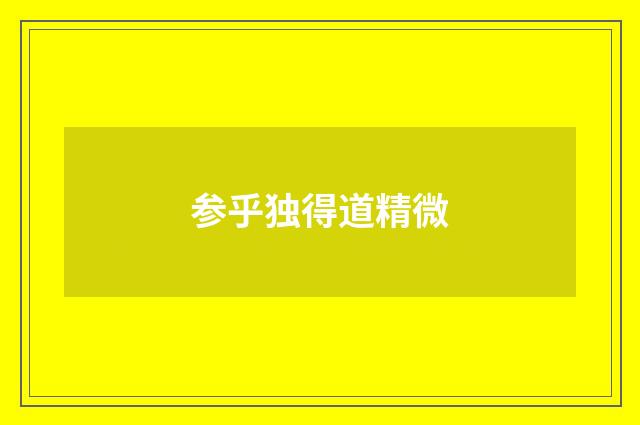 参乎独得道精微