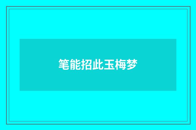 笔能招此玉梅梦