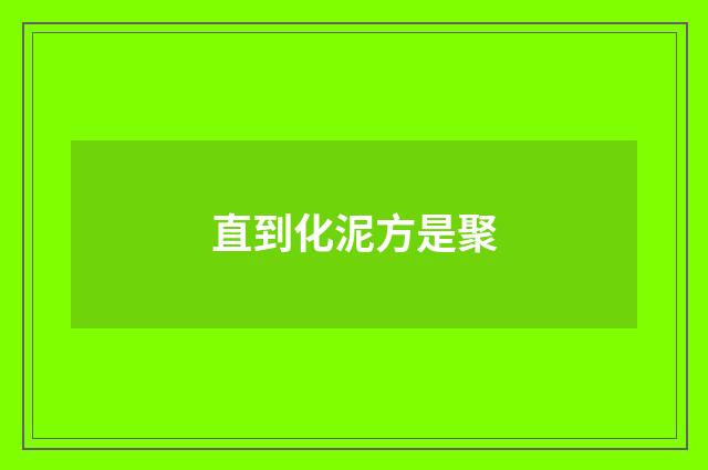 直到化泥方是聚