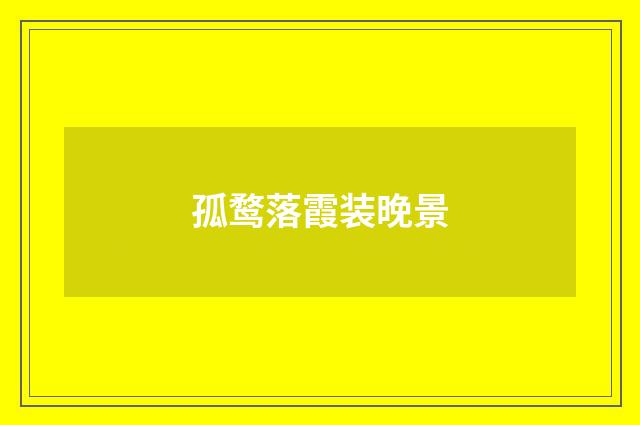 孤鹜落霞装晚景