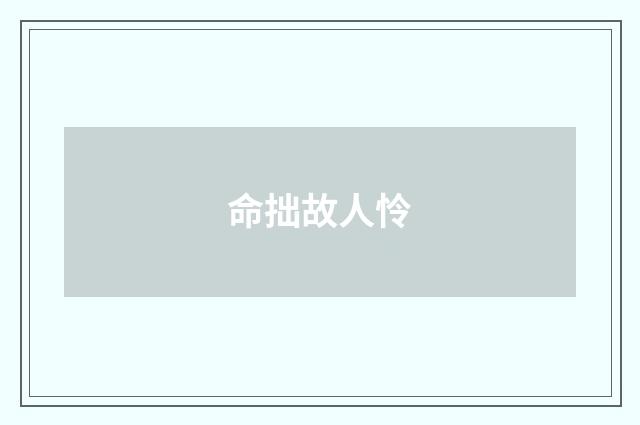 命拙故人怜