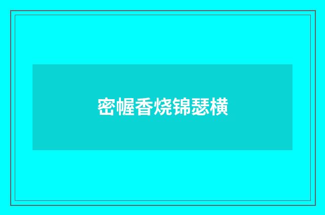 密幄香烧锦瑟横