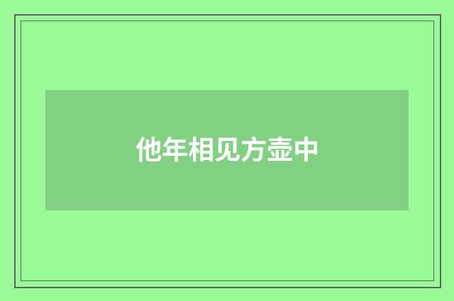 他年相见方壶中