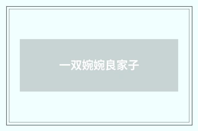 一双婉婉良家子