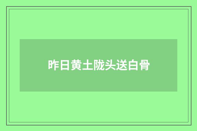 昨日黄土陇头送白骨