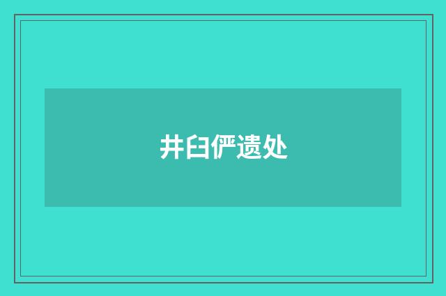 井臼俨遗处