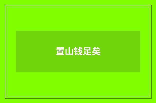 置山钱足矣