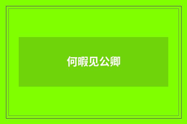 何暇见公卿