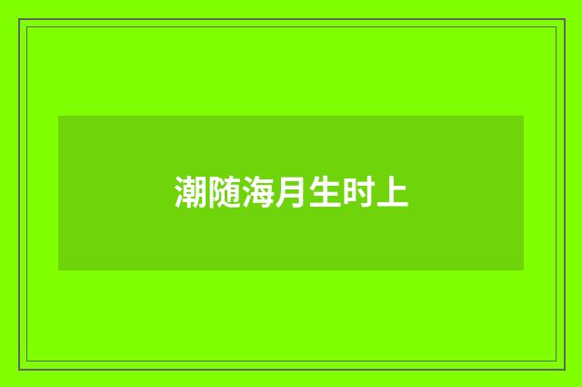潮随海月生时上