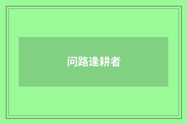 问路逢耕者