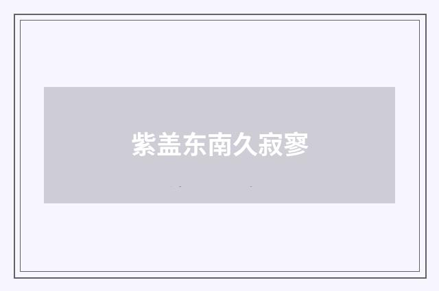 紫盖东南久寂寥