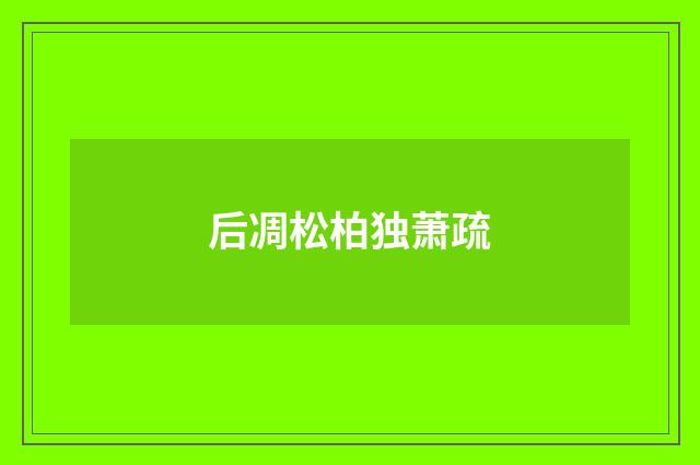 后凋松柏独萧疏