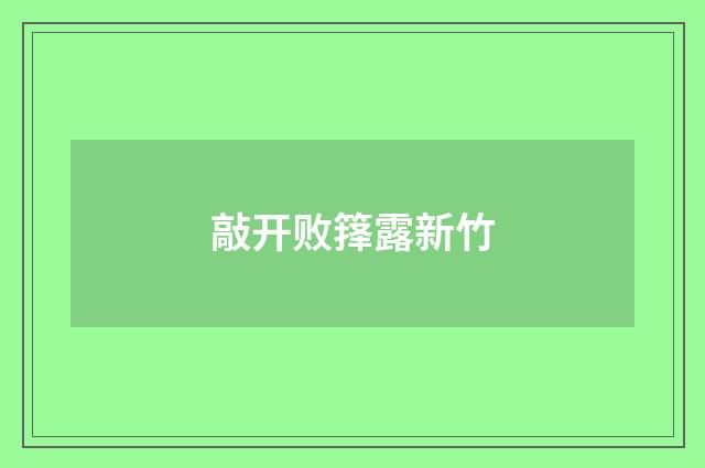 敲开败箨露新竹