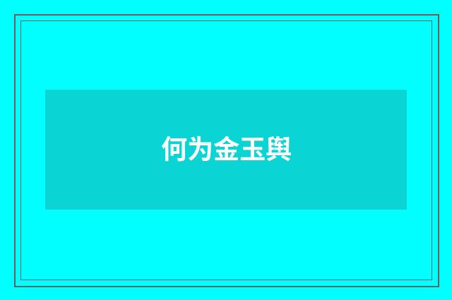 何为金玉舆
