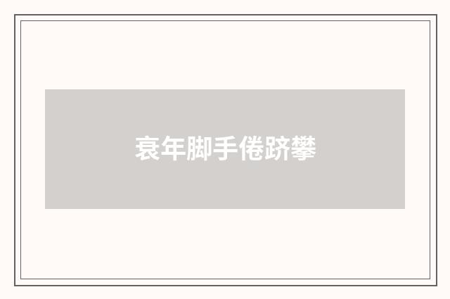 衰年脚手倦跻攀
