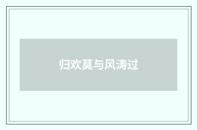 归欢莫与风涛过