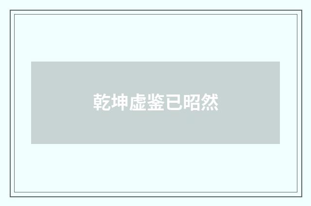 乾坤虚鉴已昭然