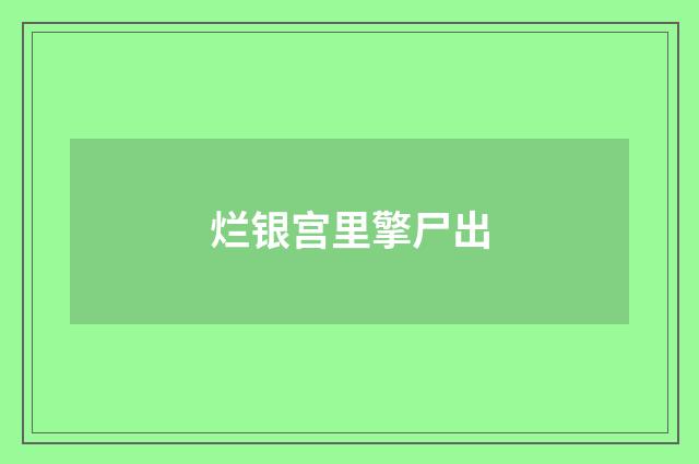 烂银宫里擎尸出