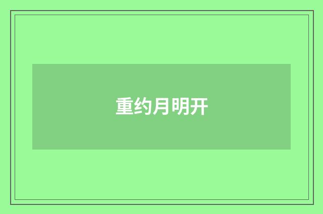 重约月明开