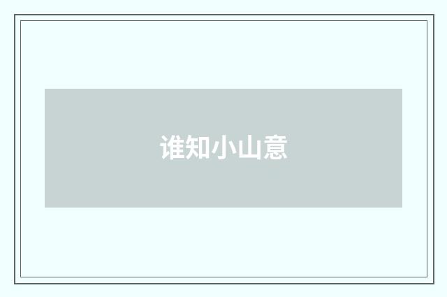 谁知小山意