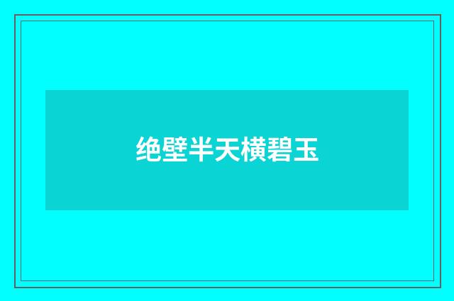 绝壁半天横碧玉