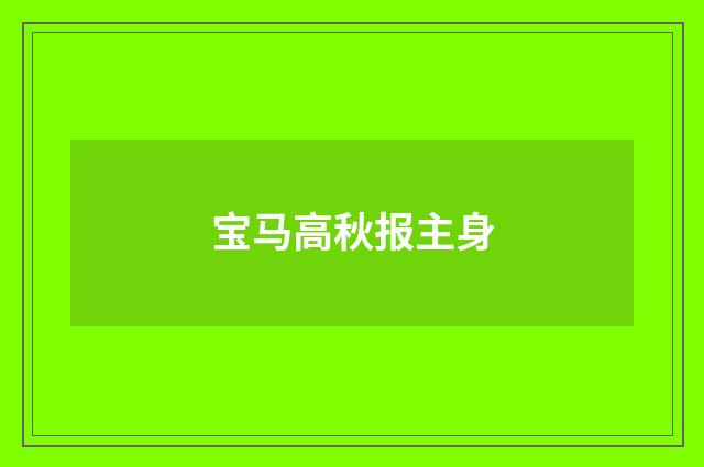 宝马高秋报主身