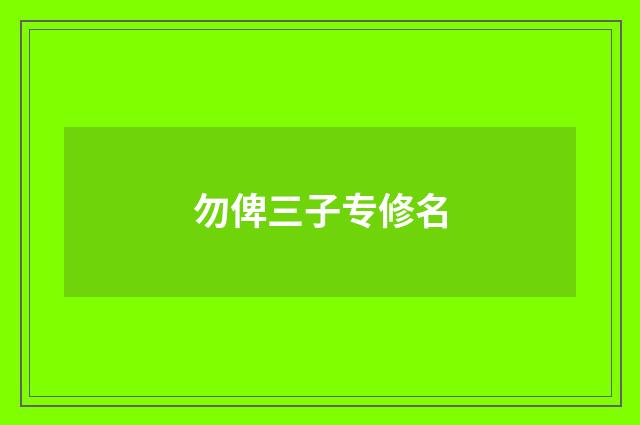 勿俾三子专修名