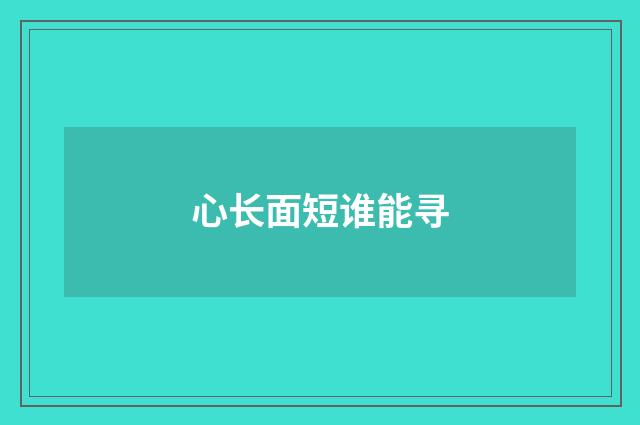 心长面短谁能寻