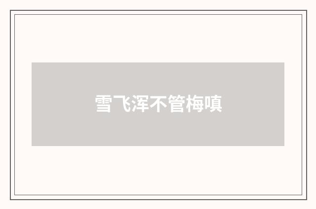 雪飞浑不管梅嗔