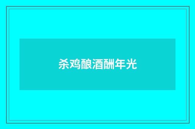 杀鸡酿酒酬年光